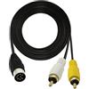 GINTOOYUN CAVO DIN 8 PIN A 2 RCA MASCHIO 300CM ADATTATORE AUDIO VIDEO PER STEREO