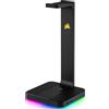 Does not apply ST100 RGB Porta Cuffie Premium Con Scheda Audio 7.1 Surround Integrata, Nero
