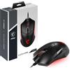Msi Clutch GM08 - Mouse Gaming Simmetrico USB, LED Rosso, Sensore Ottico PAW 351
