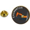 Non Di Marca Pin Stemma Metallo Con Ferma Papillon Per Escavatore Excavator