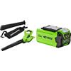 Does not apply Greenworks GD40BV Aspiratore Soffiatore a Batteria per Foglie, Con Motore Brushl