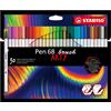 STABILO PENNARELLO PREMIUM A PUNTA A PENNELLO 30 COLORI ASTUCCIO PEN 68 BRUSH ARTY
