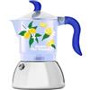 Bialetti Caffettiera Moka Fiammetta Induction Dolce Far Niente 2 Tazze, Blu con