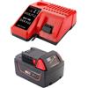 Fengbp Caricabatterie di ricambio per Milwaukee M18 M12 18 V 220 V batteria agli ioni d