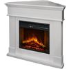 Divina Fire Camino elettrico caminetto da terra ad angolo FORD Bianco L110 x P63 x H102