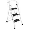 Scaletta Pieghevole 3 Gradini Acciaio Scala Domestica Salvaspazio 150kg Bianca
