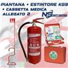 Estintore Kg 9 Polvere 34A 233BC Piantana Asta Cartello Cassetta Pronto Soccorso