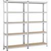 Does not apply Scaffale X 2 Scaffalature per Garage 180X90X30 Cm 175 KG Magazzino a 5 Ripiani R