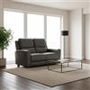 DecHome Divano Relax 2 Posti Moderno Pelle Vera 156x77x103 cm Grigio Scuro Claus DecHome