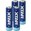 XTAR 4x XTAR 14500 AA 3.7V Li-Ion 800mAh Batterie Ricaricabili Protette