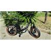 FLYWHEEL E-bike FAT 20" in Acciaio Nera con Forcella Ammortizzata, Freni a Disco e Bat...