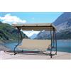 DONDOLO IN ACCIAIO A 3 POSTI 230x120x170 CON CUSCINI TELO COPERTURA DIVANO LETTO