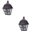 Set of 2 Lampioncini Solari Giardino Luci Esterne Lanterna Da Parete Solare