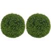 Altro Set di 2 Piante Finte di Bosso in PE da Ø40 cm per Interno ed Esterno, Verde