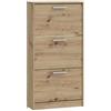 Aucune Scarpiera - 6 paia - Finitura rovere - 3 ante a ribalta - L58,2 x P20,4 x