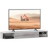 Altro Mobile TV Sospeso in Legno con 2 Ripiani Aperti e Armadietto, 120x26x16 cm, Bian