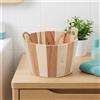 Secchio in legno per bagno turco con manico, contenitore per accessori da bagno,