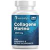 WESALYS Collagene Marino con Acido ialuronico 240 Capsule 2500mg di Collagene