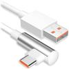 ACAGET Cavo USB C 1M Ricarica 120W 6A 90 Gradi per Xiaomi 15T 14T 13T Pro 90W Cavo USB