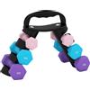 Altro Set 6 Manubri Pesi (2x1 kg, 2x2 kg, 2x3 kg) da 12 kg con Supporto/Kettlebell, in