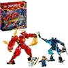 LEGO NINJAGO Robot Elementale del Fuoco di Kai, giocattolo Ninja con personaggio