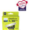 PHILIPS Testina rasoio - PHILIPS One Blade - Confezione da 4 lamette di ricambio 360 - Q