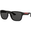 Prada Linea Rossa SPS 01U 59 DG05S0 Occhiali da Sole Nero Gommato/Grigio