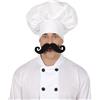 FIESTAS GUIRCA | Cappello Da Chef per Costume Adulto - Bianco | Design Alto e Soffice | Fascia Larga | 100% Poliestere | Accessorio Ideale | Carnevale, Halloween, Festa a Tema