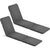 Bazkar Cuscino per sdraio Jaipur 190x60 cm Grigio scuro set 2 pezzi