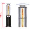 Niklas STUFA AEREA PIRAMIDE FUNGO A GAS FUOCO VIVO SMALL 11KW 25MQ TERMOPATIO CON RUOTE