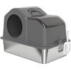 Altro Lettiera Gatto Chiusa XL in Acciaio Inox con Coperchio, Paletta, Tappetino di Ra