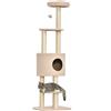 Altro Albero Tiragraffi Robusto per Gatti con 5 Livelli, Cuccia, Casetta, Giochi e Cor