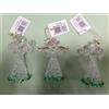 IBC Serie Ornamento Angelo con Gesù bambino in vetro trasparente 7cm 6 pezzi