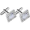 per for gemelli quadrati strass materiale lega 1,6x1,6 cm per uomo abbigliamento