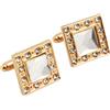 per for gemelli quadrati strass materiale lega 1,6x1,6 cm per uomo abbigliamento