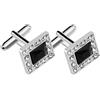per for gemelli quadrati strass materiale lega 1,6x1,6 cm per uomo abbigliamento
