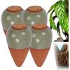 Relaxdays Coni irrigazione, set 4 x 350 ml, terracotta/salvia