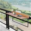 VEVOR Tavolo Sospeso per Balcone Pieghevole per Ringhiera del Balcone da 1000 x 485 x 480 mm, Tavolo da Bar all'Aperto in Acciaio Inox per Ringhiere, Regolabile su 5 Livelli Altezza