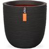 CAPI EUROPE Capi Jardiniere Nature Rib 43x41 cm nero KBLR933 424234
