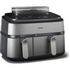 Philips Friggitrice ad aria 2750W (9Lt) 5000 SERIES Airfryer Dual Basket Black e Silver