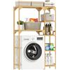 HOMCOM Mobile Sopra Lavatrice a 7 Ripiani in Bambù 100x40x157 cm color Legno