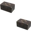 Set of 2 Antico Cofanetto Portagioie Per Anelli Organizzatore Di Gingilli