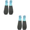 2 Pairs Guanti Lavare Piatti Gomma Lunghi Da Giardino Per Giardinaggio