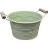 Generico Vaso in latta portapiante porta piante VERDE SALVIA 17X9.7 cm 1H33