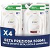 Dove Ricarica Sapone Liquido Fine Silk, 500ml (Confezione da 4)