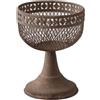 Vaso da fiori in metallo con piedistallo, vaso decorativo a forma di calice