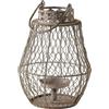 Lanterna portacandele industriale vintage in rete metallica con gabbia