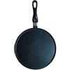 Fonderia Maggiori Padella Alluminio antiaderente (32cm) bordo basso per piadine e crepes Nero pie