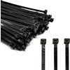 ERKO Fascette plastica nere 100 x 2,5 mm 100 pezzi di cablaggio professionali, R