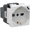 BTICINO Livinglight Presa Schuko Italiana P40 e Caricatore USB Tipo C, Quick Charge, Presa Elettrica con Alveoli Protetti, Compatibile con Spine Italiane/Schuko, 2 Moduli, Bianco, N4140A16USB